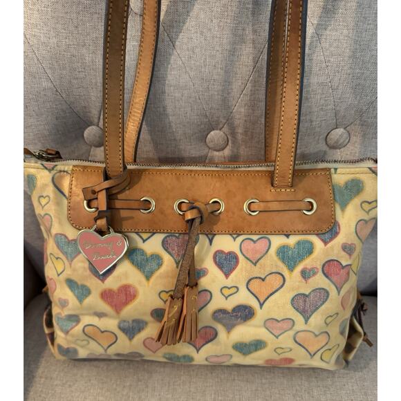 VINTAGE DOONEY & BOURKE Sweetheart Collection Scribble Heart Charm Shoulder Bag - Picture 2 of 16